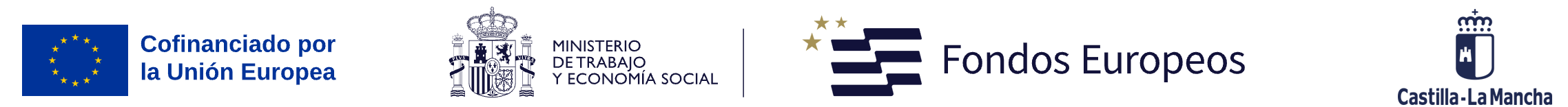 Cofinanciado por la Unión Europea, Ministerio de Trabajo y Economía Social, Fondos Europeos y Castilla-La Mancha